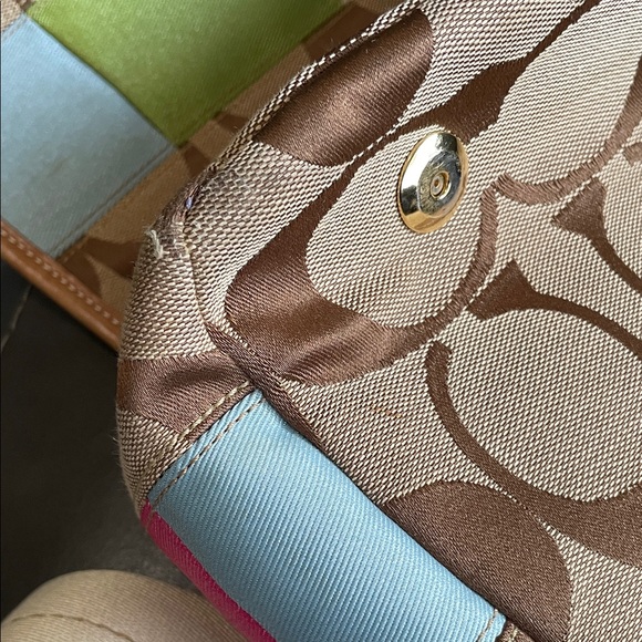 Coach Signature Messenger Bag with Colorful Accents - Picture 12 of 16